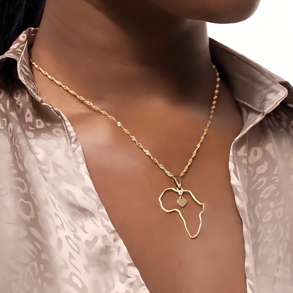 Africa heart necklace 18inch